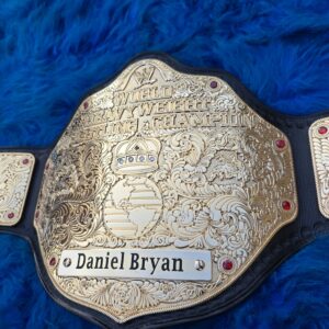 WWE "Scratch Logo" Big Gold Championship Replica Title Belt | 24K Gold Plating, CZ Crystals & Red Croc Leather