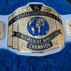 WWE Intercontinental Championship Replica Title Belt - White Strap with Gold Nugget Scratch Logo Design